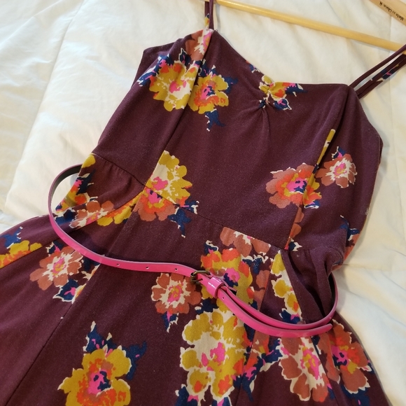 Mossimo Plum Floral Dress Size XS - Picture 3 of 4